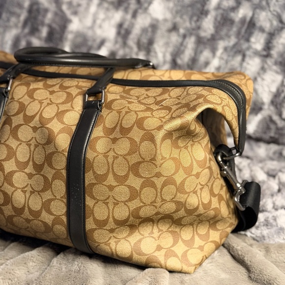 Coach Tan and Black Signature Duffel Bag - Picture 4 of 7